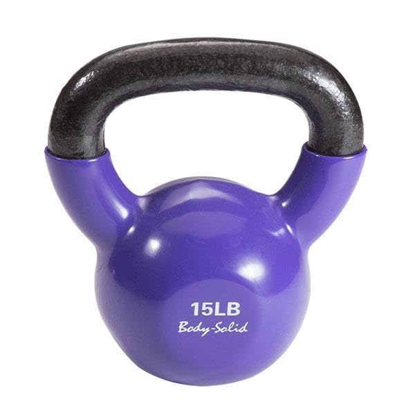 Body-Solid Vinyl Coated Kettlebells with Ergonomic Grip Handles - Ideal for Weight Training, Core Workouts & Home Gym Equipment | Perfect for CrossFit, HIIT & Strength Training