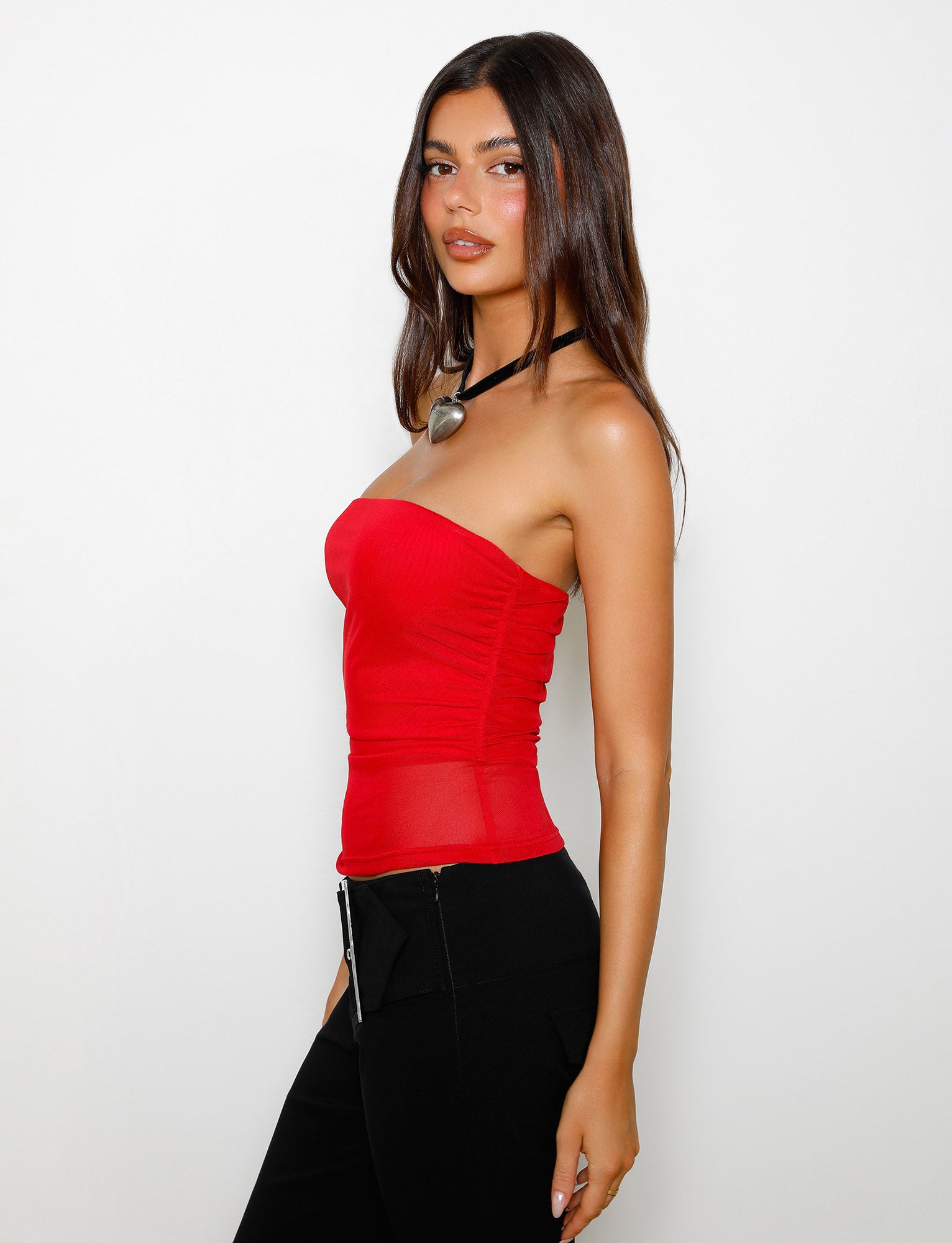 Harriet Tube Top in Red - Women's Fashion Stretch Sleeveless Shirt for Casual Wear, Summer Outfits & Layering