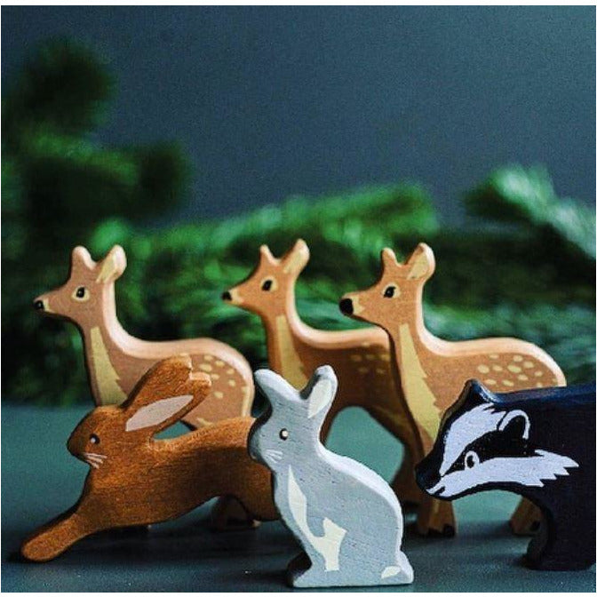 8 Woodland Animal Figurines & Display Shelf - Perfect for Nursery Decor, Kids Room, and Nature-Themed Home Decor