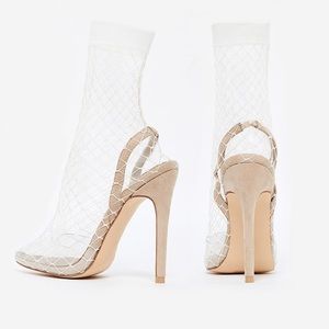 Sexy Fishnet Nude Heels for Women - Comfortable High Heels with Ankle Strap - Perfect for Evening Parties, Date Nights & Special Occasions