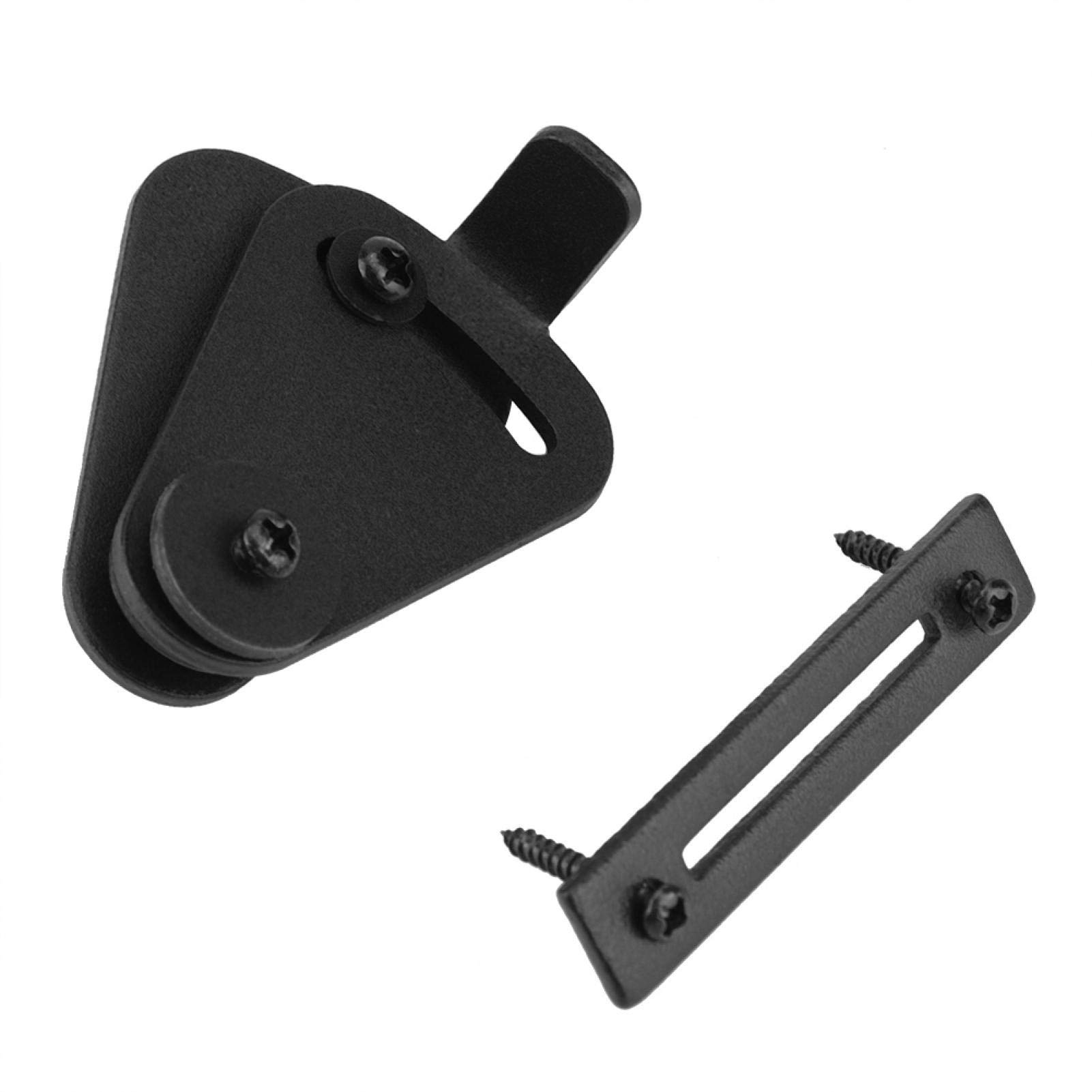 Black Steel Reusable Barn Door Lock - Heavy Duty Sliding Door Reinforcement for Home Security | Durable Door Accessory for Barn Doors, Bedrooms & Storage Rooms