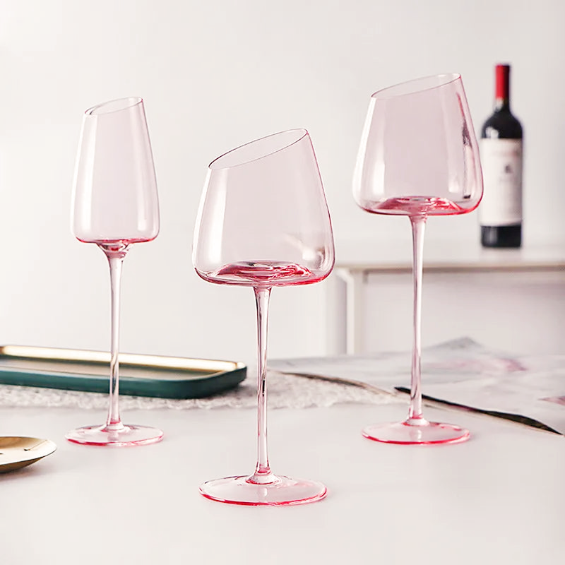 Elegant Flamingo Pink Glass Flute & Goblet Set - Perfect for Champagne, Cocktails, and Wedding Toasts - Ideal for Parties, Celebrations, and Special Occasions