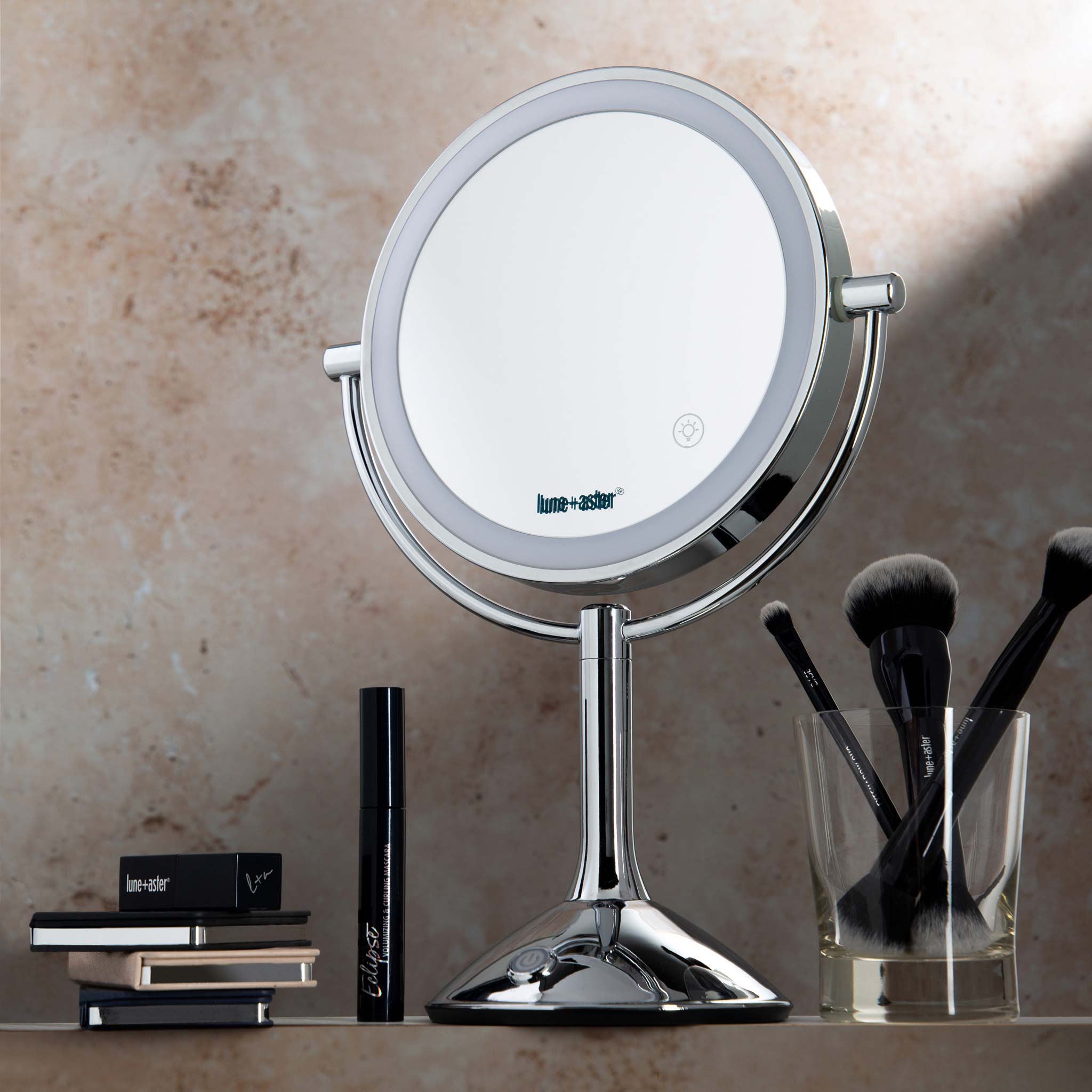 LED Vanity Mirror with Touch Control - 10X Magnification, Dimmable Light for Makeup, Shaving & Skincare - Perfect for Bathroom, Bedroom & Dressing Table