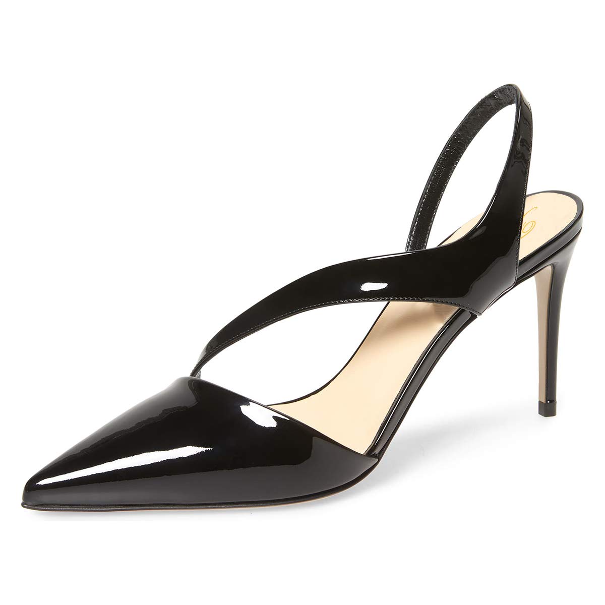 FOWT Women's High Heel Stiletto Pumps - T-Strap Slingback Sandals with Pointed Toe, Patent Leather Cross Strappy Design, Size 4-15 M US | Comfortable Dress Shoes for Party, Wedding & Office Wear