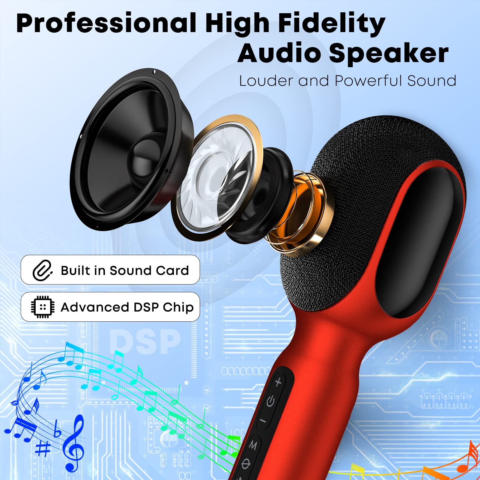 Wireless Bluetooth Karaoke Microphone with RGB Lights - 5-in-1 Portable Handheld Mic Speaker for Home Party, Car Travel & Music Recording | Duet Singing Mini Karaoke Machine | Perfect Gift for Kids & Adults | Ideal for Birthday Parties, Road Trips & Family Gatherings