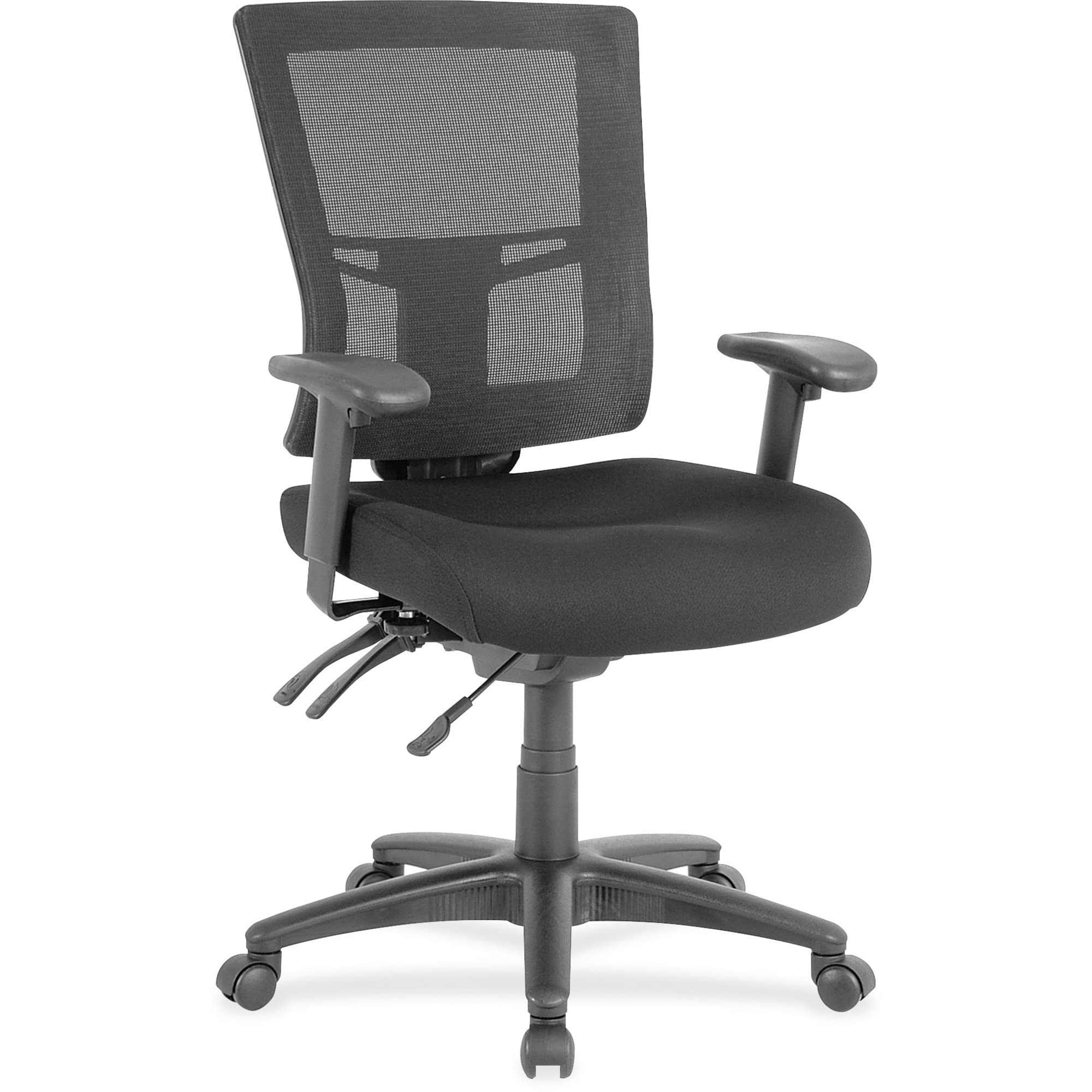 Lorell Black Swivel Mid-Back Mesh Office Chair - Ergonomic Adjustable Task Chair for Home & Office Workspace, Computer Desk Chair with Lumbar Support