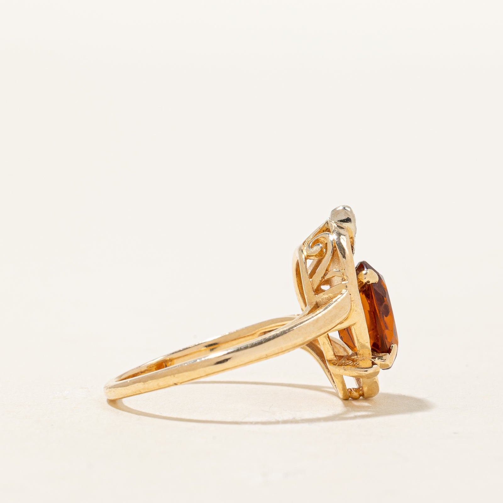 Mandarin & Citrine Gemstone Ring - 1.50ct Natural Citrine with 0.03ctw Accents - Size 6.25 - Elegant Birthstone Jewelry for Women - Perfect for Birthday Gifts, Anniversary & Special Occasions