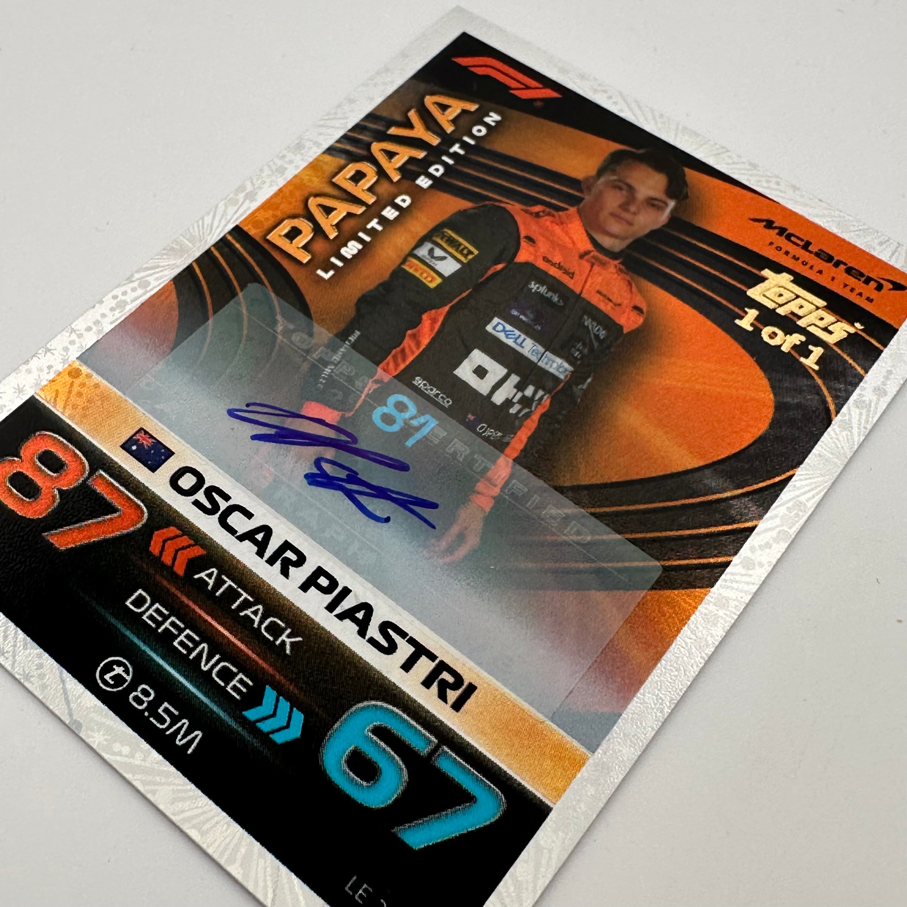 2023 Oscar Piastri #LE29MP Papaya Autographed Rookie Card - GP Exclusive Collectible for F1 Racing Fans & Memorabilia Enthusiasts - Perfect for Display, Trading, and Sports Collections