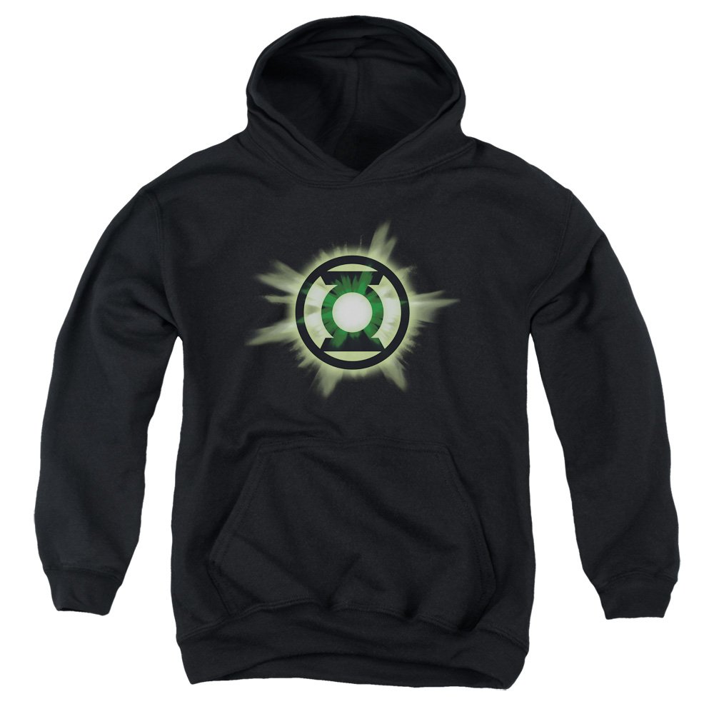 Trevco Green Lantern Glow in the Dark Unisex Youth Hoodie - Superhero Cosplay & Casual Wear for Kids & Teens