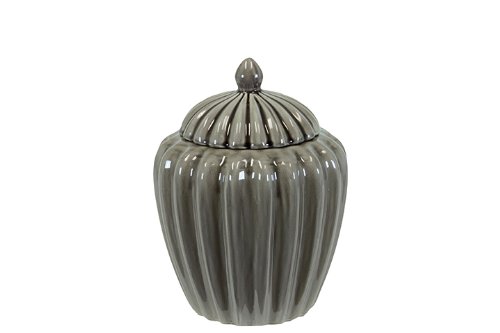 Small Grey Ceramic Jar with Lid - Airtight Storage Container for Spices, Tea & Kitchen Organization | Perfect for Pantry, Bathroom & Home Decor