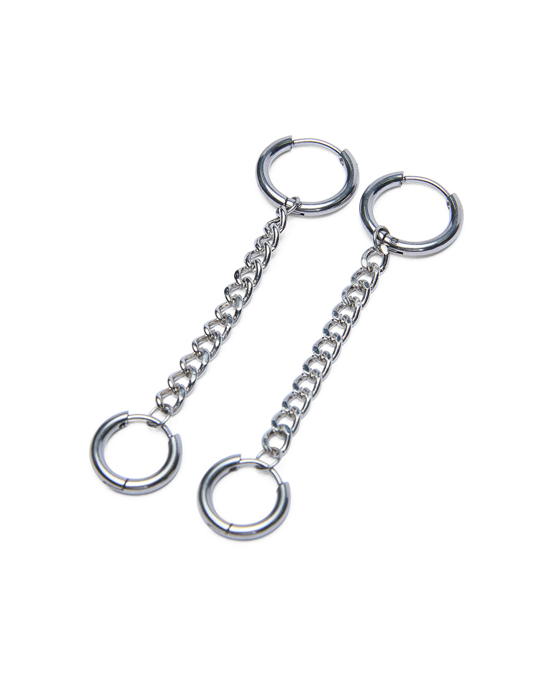 Sterling Silver Chain Link Huggie Hoop Earrings for Women - Minimalist Dainty Everyday Jewelry for Casual & Formal Occasions