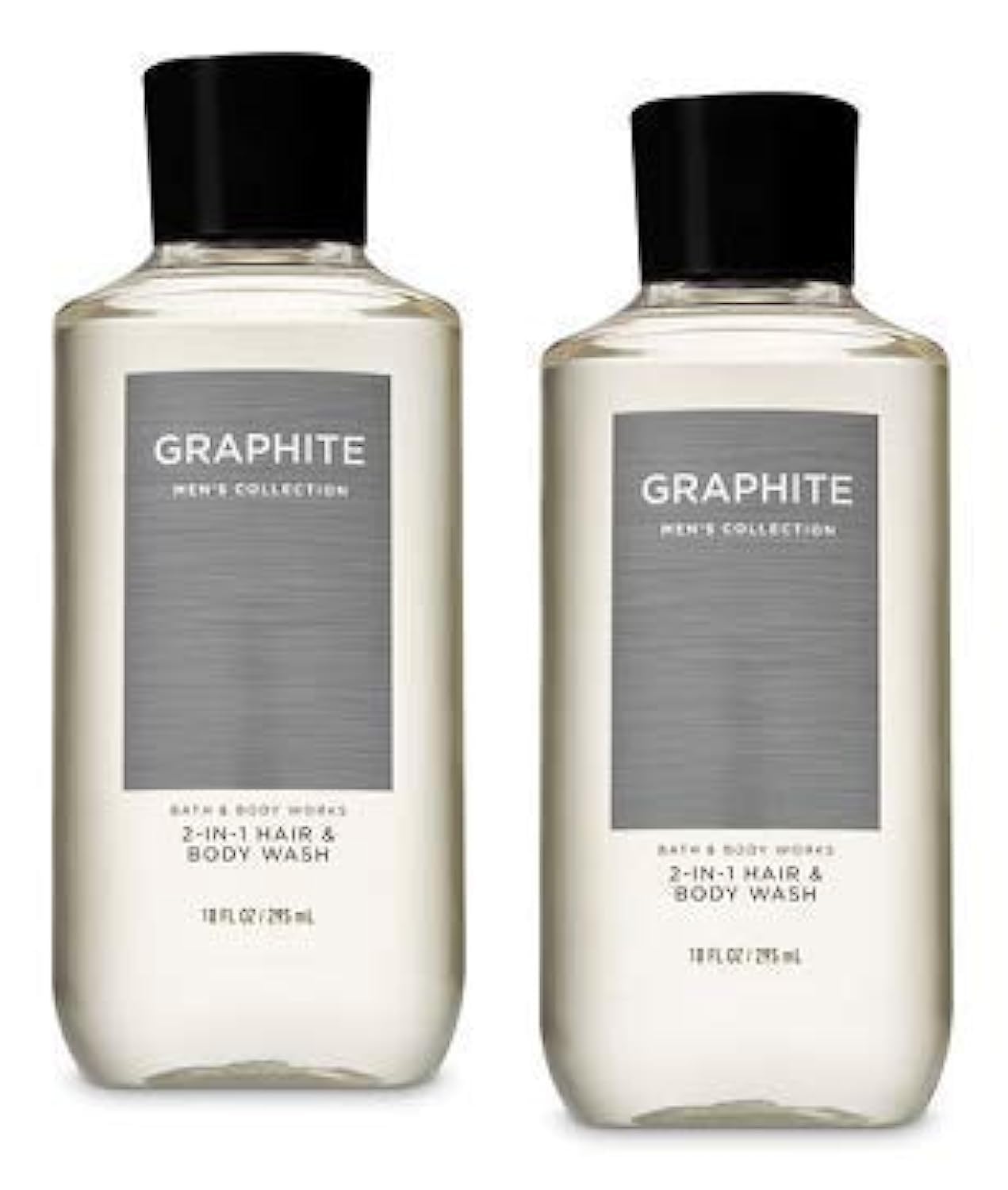 Bath and Body Works 2-Pack Graphite Scented 2-in-1 Hair & Body Wash - 10 Oz Each - Refreshing Shower Gel for Men & Women - Perfect for Gym, Travel & Daily Use