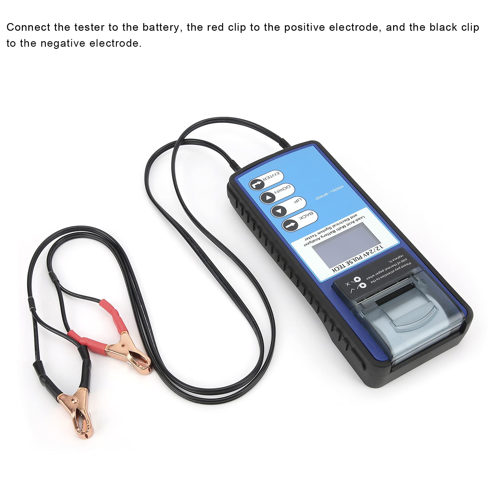 12V/24V Car Battery Tester BT900 - Digital LCD Battery Analyzer with Printer for Vehicle Charging System | Automotive Battery Health Check | Perfect for Mechanics, DIY Car Maintenance & Fleet Management