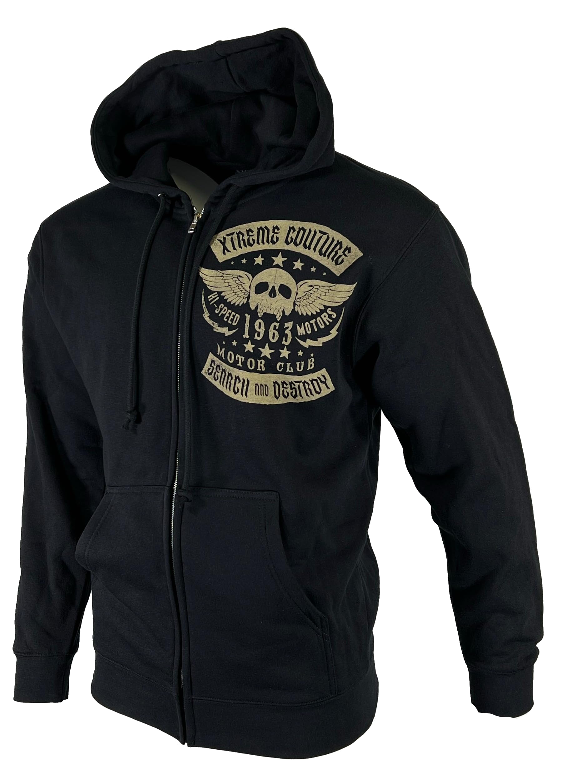Xtreme Couture by Affliction Men's Faded Iron Black Hoodie - Size S | Premium Streetwear for Gym, Casual Wear & Outdoor Activities