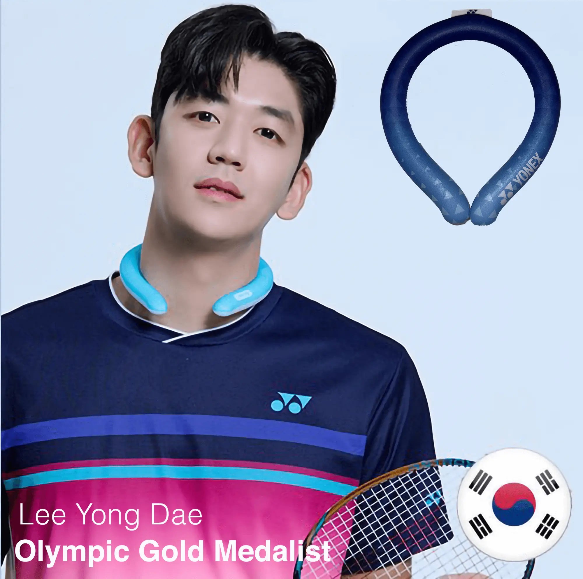 Yonex Edition Ice Neck Cooler for Hot Weather - Deep Blue Cooling Scarf for Sports, Hiking & Outdoor Activities