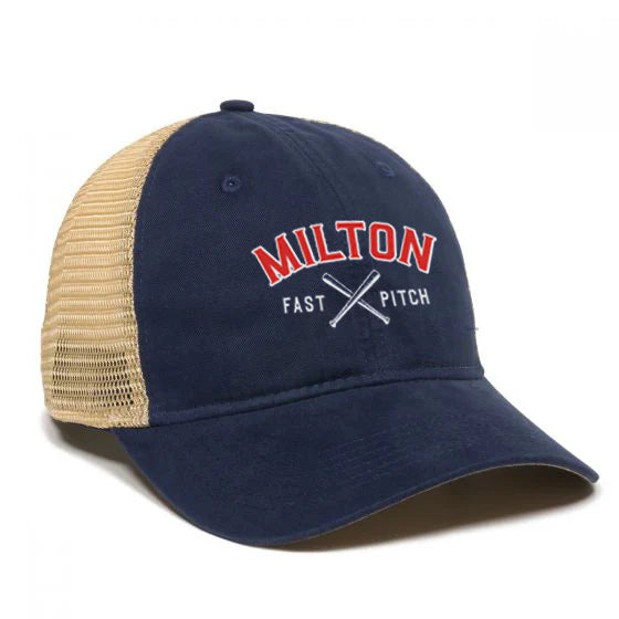 Milton High School Fast Pitch Softball Trucker Hat - Adjustable Snapback Cap for Players & Fans - Perfect for Games, Practice & Team Spirit
