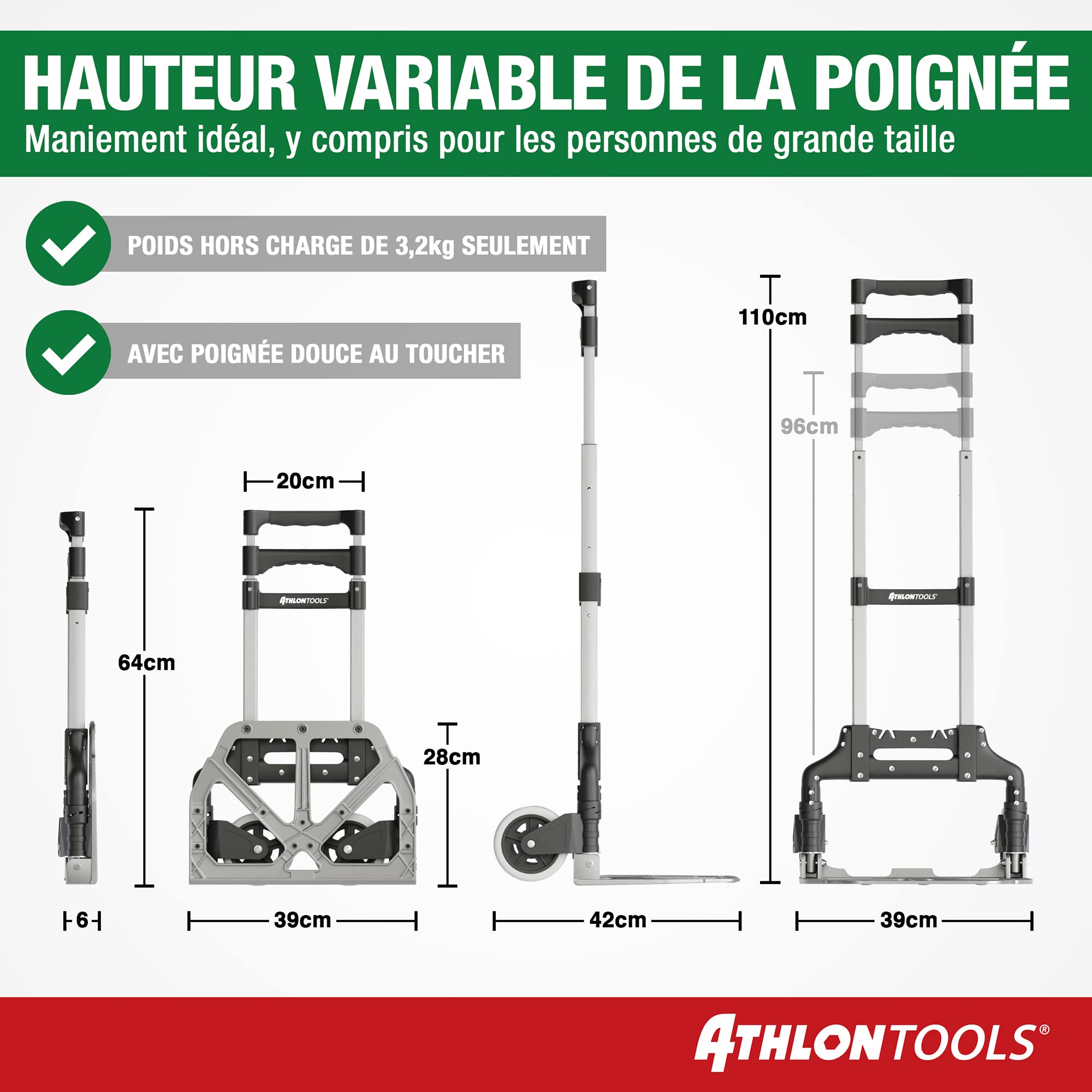 ATHLON TOOLS Aluminum Folding Sawhorse - 70kg Capacity for DIY Projects, Construction & Woodworking