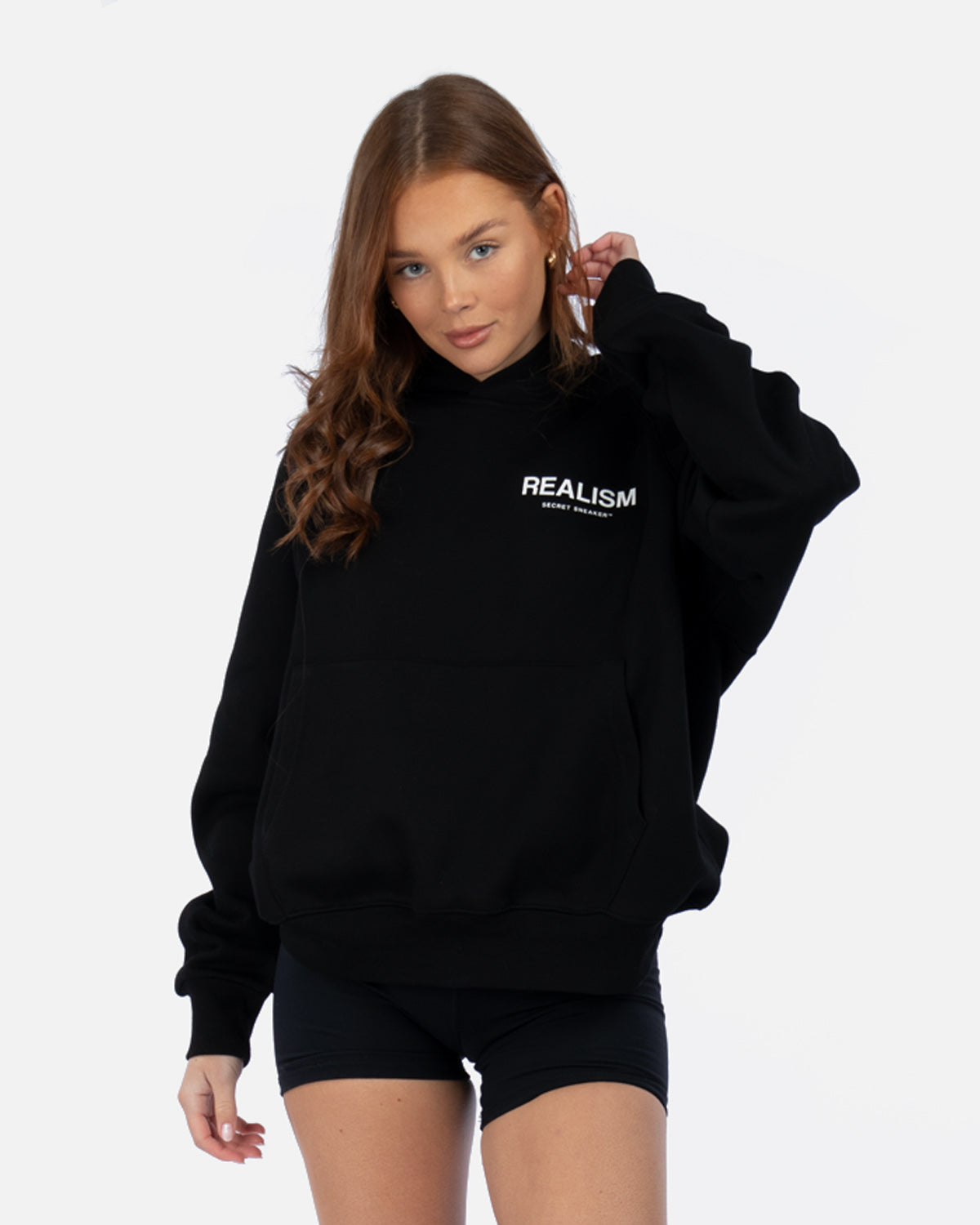 SSS Realism Back Logo Hoodie - Black | Men's & Women's Streetwear Pullover for Casual & Urban Fashion