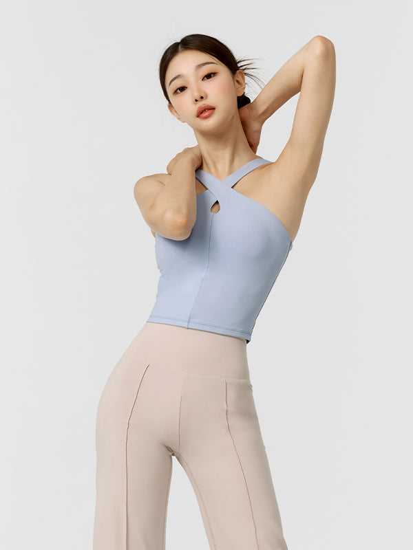Stylish Comfort Fine Cross Neck Crop Top for Women - Perfect for Summer Outfits, Beachwear, and Casual Fashion