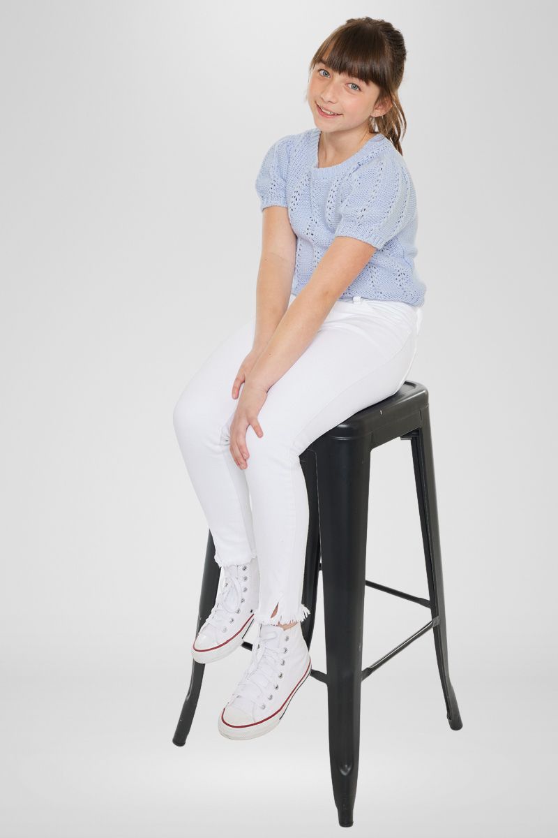 Rocket High Rise Ankle Skinny Jeans for Kids - Trendy Stretch Denim Pants for School, Play & Everyday Wear