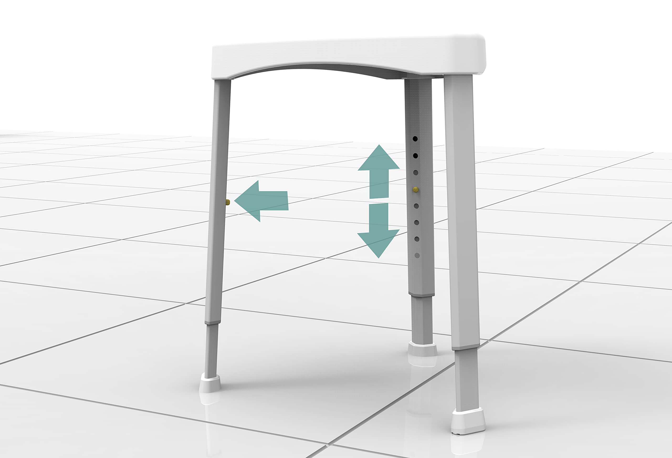 Adjustable Height Shower Stool for Elderly & Disabled - Non-Slip Bath Seat with Back Support - Ideal for Bathroom Safety & Comfort