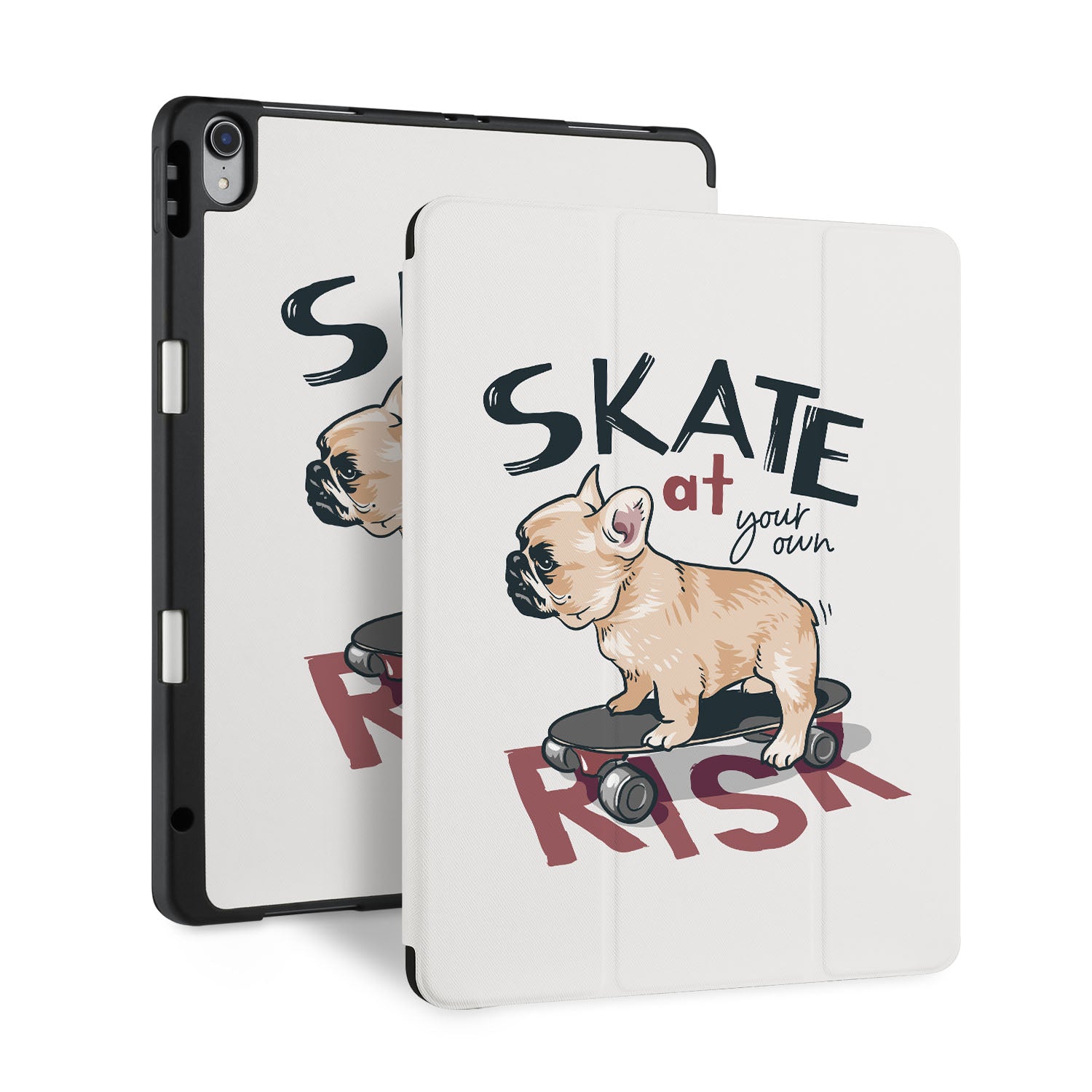 Premium iPad Trifold Case with Cute Dog Design - Slim Protective Cover for iPad 6/7/8/9/Air/Pro | Perfect for Work, School & Travel Accessories