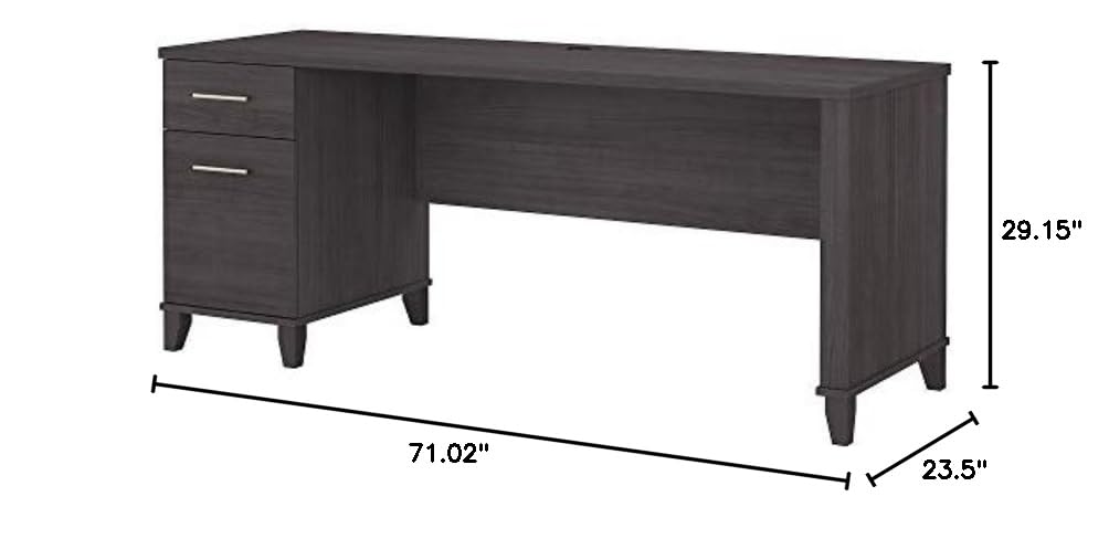 Bush Furniture Somerset 72W Large Computer Desk with Drawers - Storm Gray Home Office Desk for Workspace | Perfect for Remote Work, Online Classes & Small Business Setup