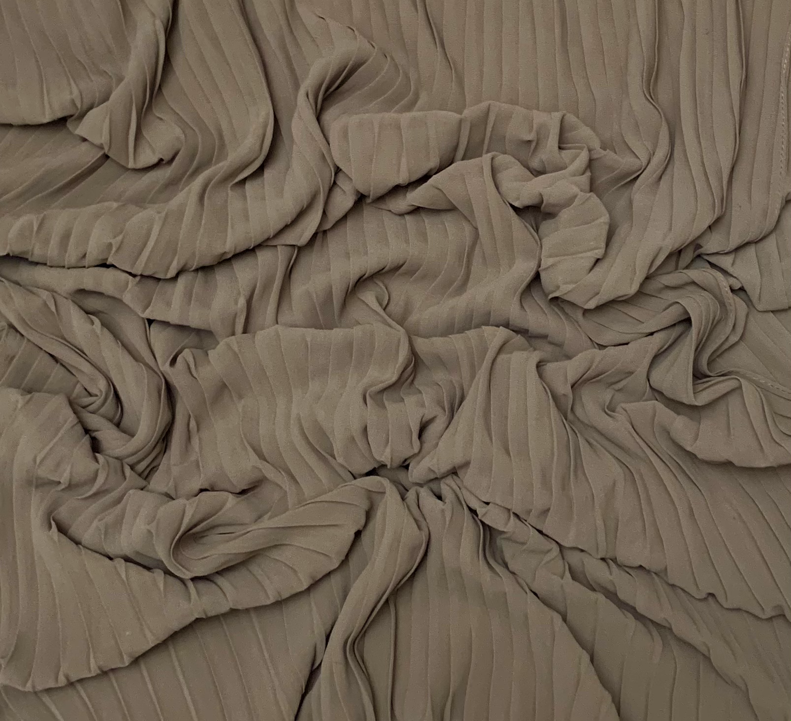 Elegant Pleated Chiffon Dress in Dusty Taupe - Perfect for Weddings, Parties & Special Occasions