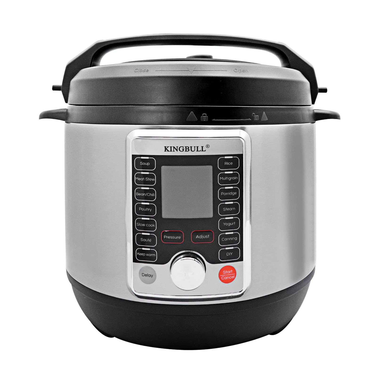 KINGBULL 6 Quart Multi-Cooker - 12-in-1 Electric Pressure Cooker, Slow Cooker, Rice Cooker, Steamer, Sauté Pan, Yogurt Maker & Food Warmer with One-Touch Programs & DIY Mode, Stainless Steel/Black - Perfect for Meal Prep, Family Dinners & Healthy Cooking
