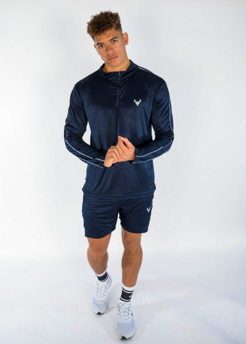 Cerus Navy Element 1/4 Zip Pullover Fleece Jacket for Men - Lightweight & Breathable Outdoor Activewear for Hiking, Running & Casual Wear