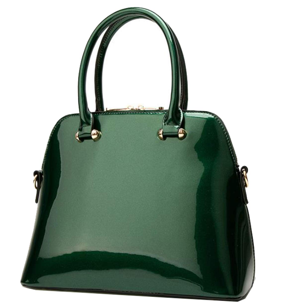 Elegant Women's Patent Leather Tote Bag - Stylish Top Handle Evening Purse for Church, Work & Special Occasions | Shell Design Handbag for Women