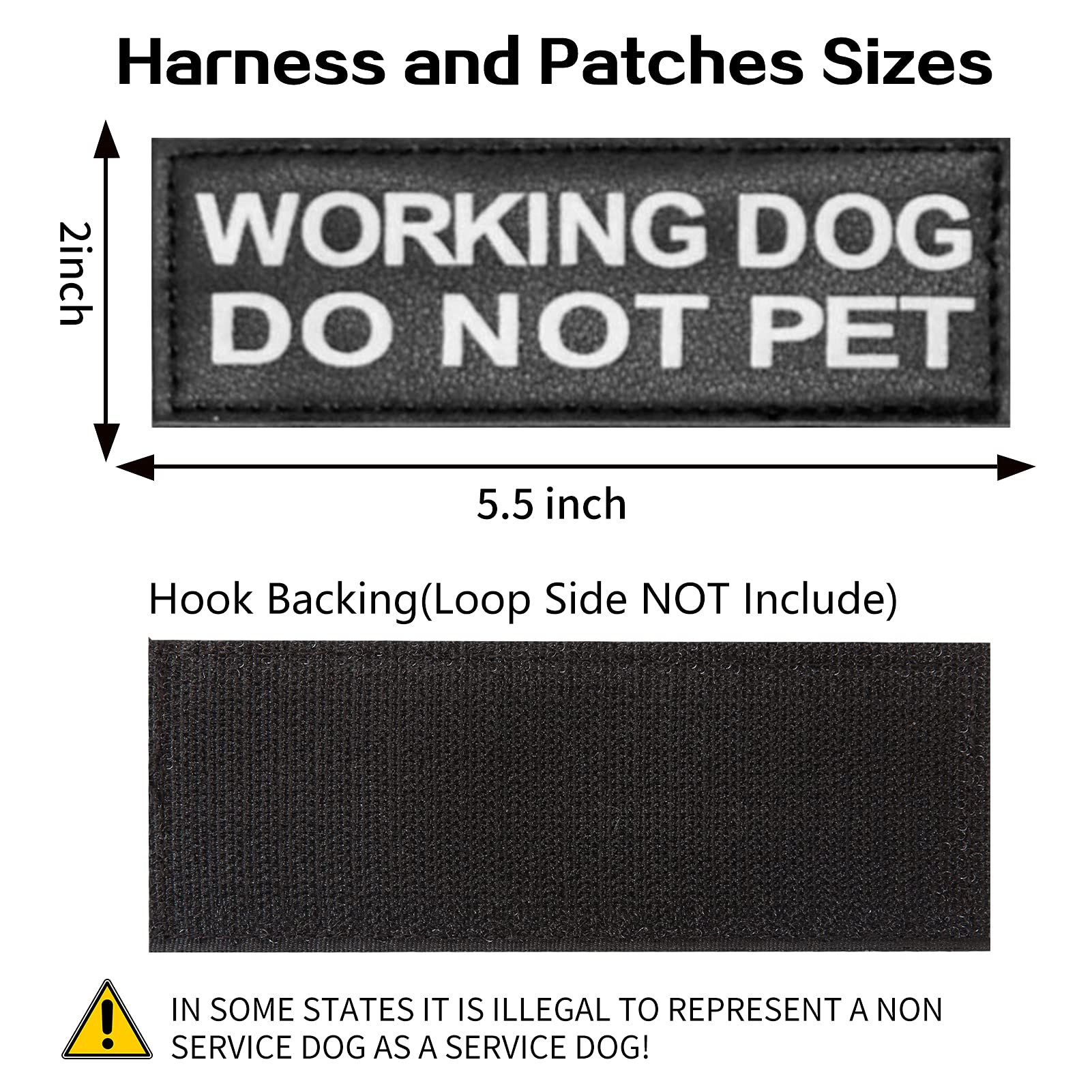 10 Pack Reflective & Removable Service Dog Patches - Auroth Training Vest Patches for Service Dogs | Perfect for Harnesses, Vests & Public Identification