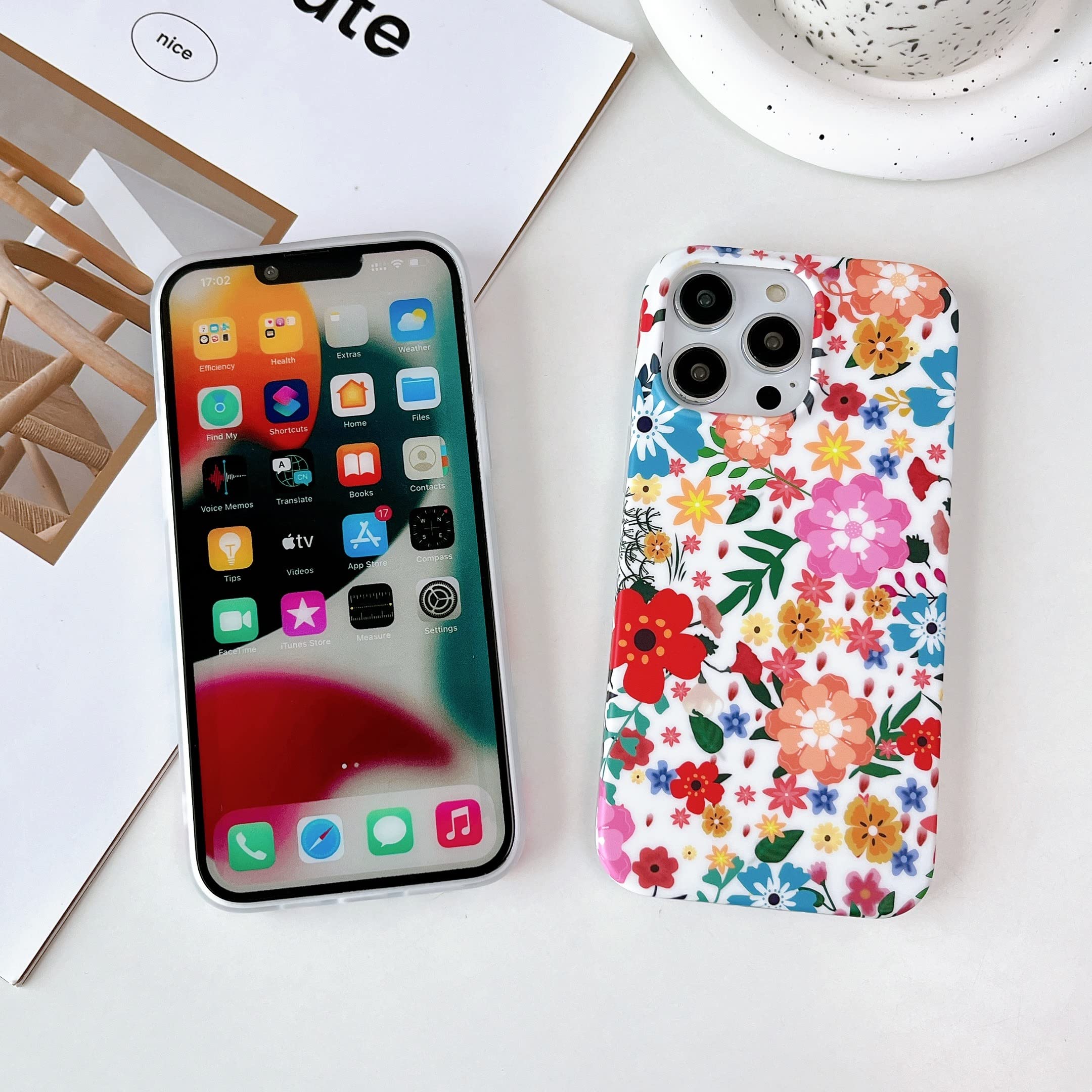 Cute Slim Soft Silicone Gel Flexible iPhone 13 Pro Case for Women - Girly Glitter Bling Protective Pink Marble Phone Cover | Perfect for Everyday Use, Work & Travel