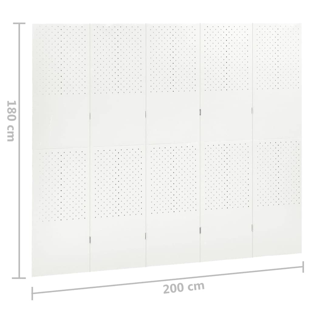 5-Panel Steel Room Divider Screen - 78.7