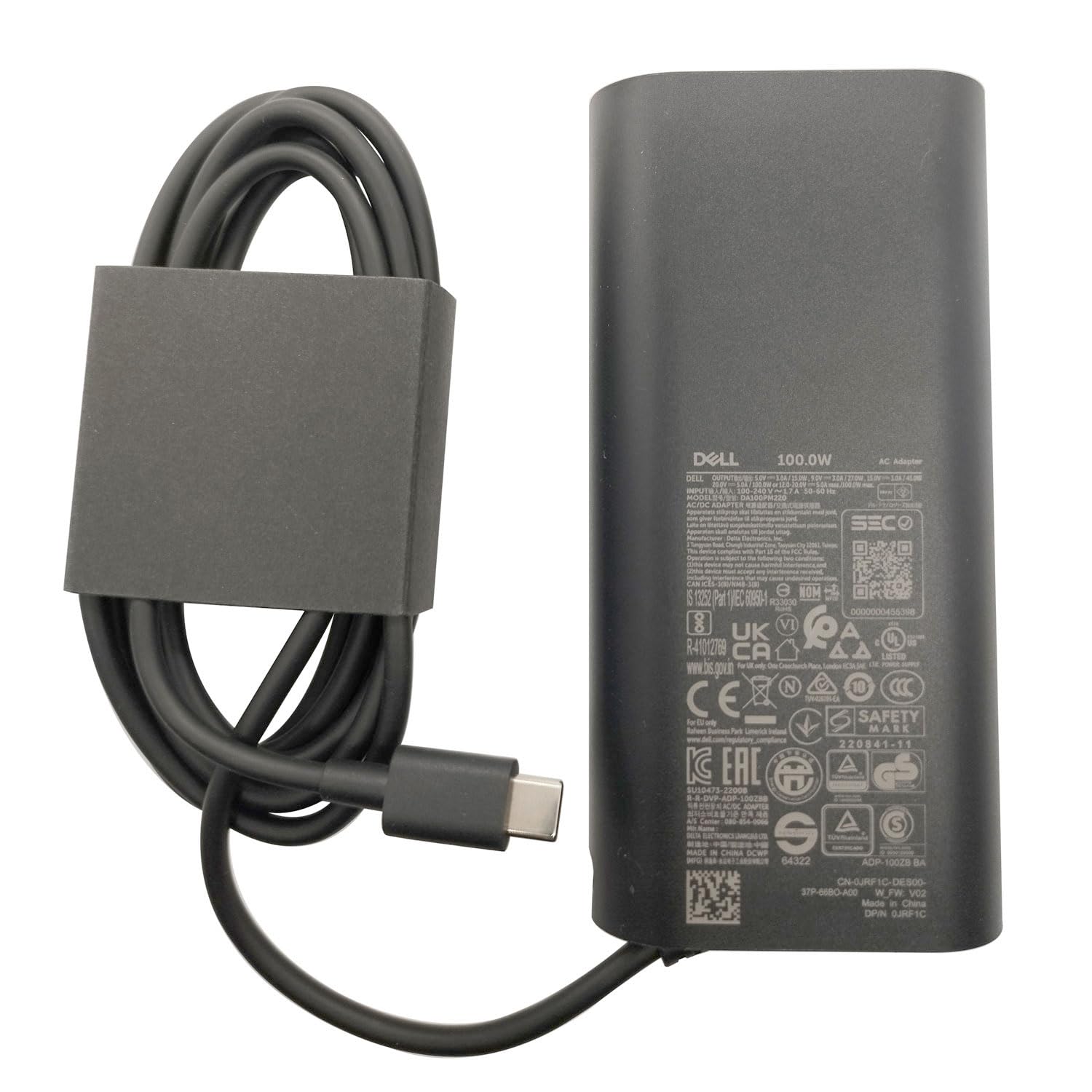 Dell 100W USB-C Laptop Charger - Thunderbolt 3 AC Power Adapter (DA100PM220/LA100PM220/HA100PM220) - Fast Charging for XPS, Latitude & Inspiron Laptops - Perfect for Home, Office & Travel Use