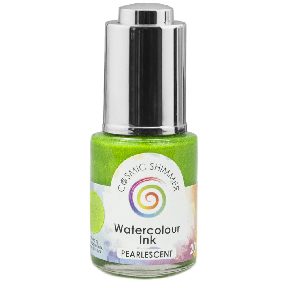CREATIVE EXPRESSIONS 3PL Pearl Watercolor Ink - 20ml Lime Sherbet Color for Painting, Calligraphy & DIY Art Projects | Vibrant Metallic Finish for Cards, Scrapbooking & Mixed Media