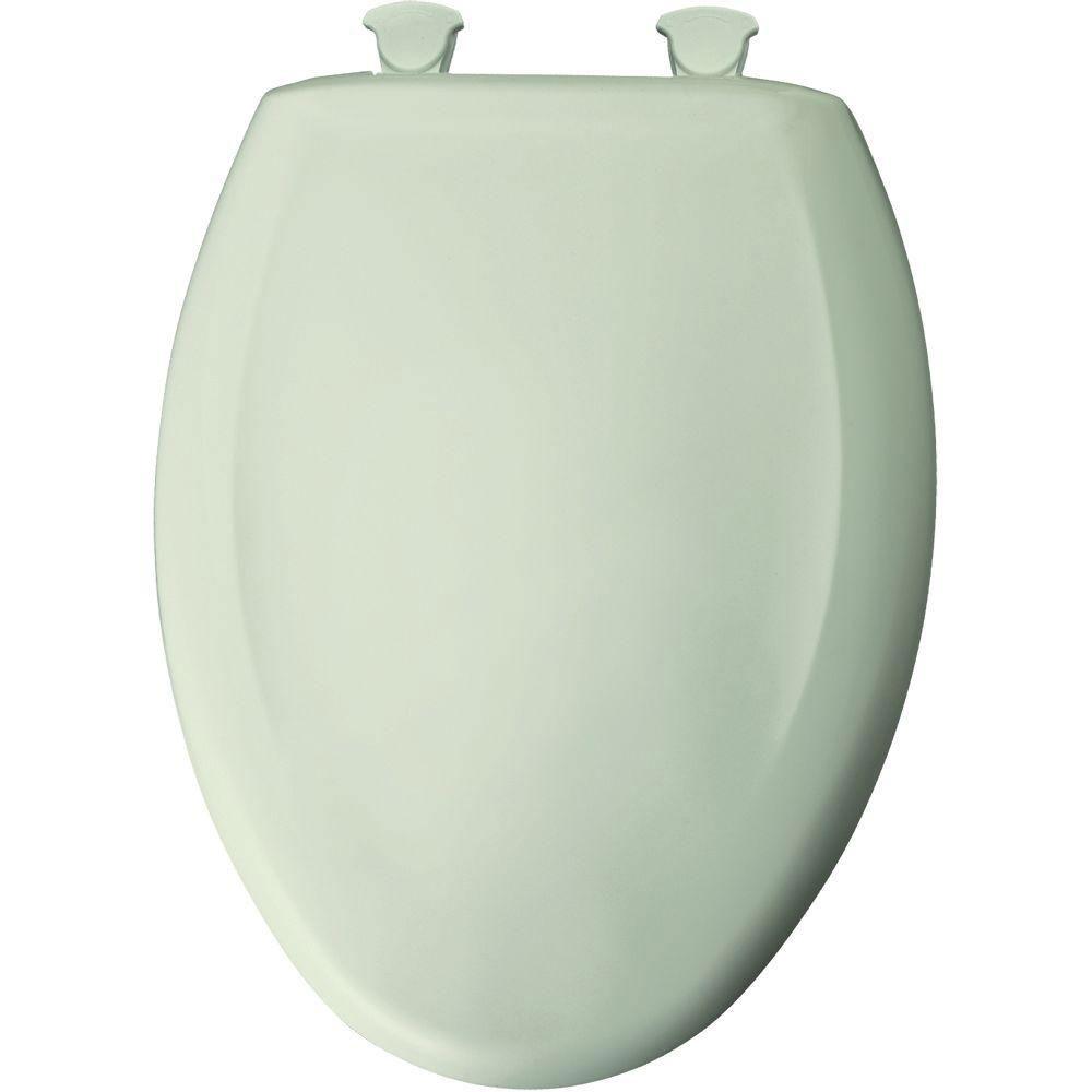 Bemis Slow Close STA TITE Elongated Closed Front Toilet Seat in Sea Mist Green - Durable & Quiet Soft Closing Toilet Seat Cover for Bathroom, Home & Commercial Use (Model 374809)