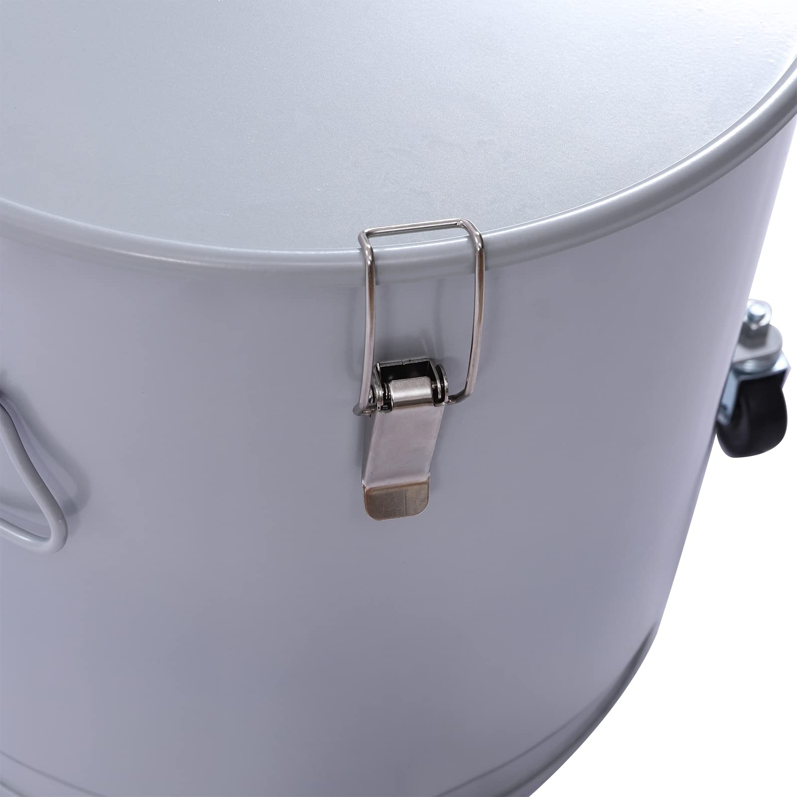 10/16 Gallon Commercial Fryer Grease Bucket with Locking Lid & Filter Bag - Heavy Duty Steel Oil Disposal Container for Deep Fryers - Perfect for Restaurants, Food Trucks & Commercial Kitchens (10 Gallon)