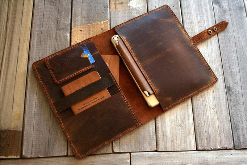 Premium Custom Leather Padfolio Folder - Personalized Business Portfolio Organizer for Professionals, Meetings & Office Use