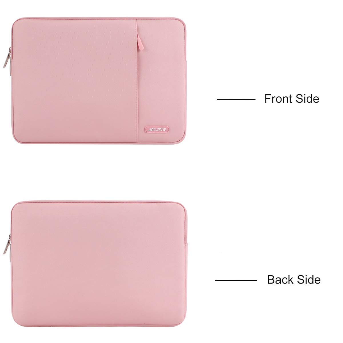 MOSISO 16-inch Laptop Sleeve Case for MacBook Pro 16 M4/M3/M2/M1, HP, Acer, Dell, Lenovo, ASUS 15-15.6 Inch Notebooks - Durable Polyester Vertical Computer Bag with Pocket (Pink) - Perfect for Work, School & Travel Protection