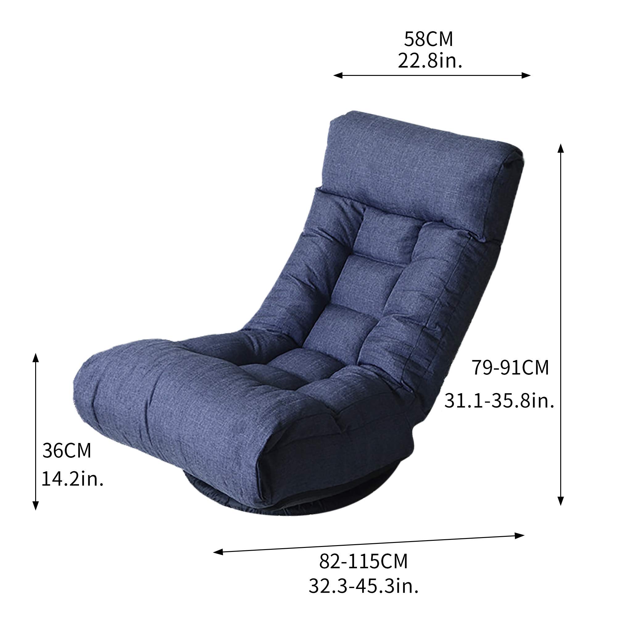 Adjustable Floor Recliner Chair - Japanese Tatami Style Lazy Sofa for Living Room, Balcony & Leisure | Portable Single Seat with Reclining Back