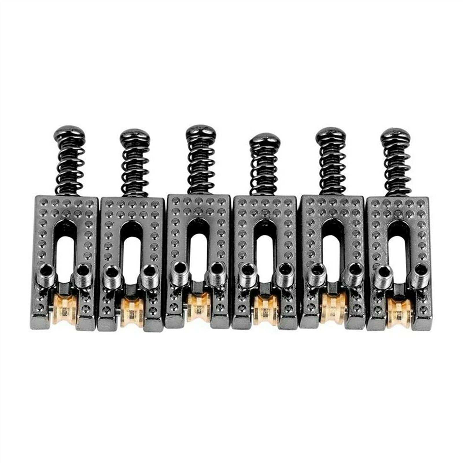 6Pcs Black Electric Guitar Roller Bridge Tremolo Saddles for TL ST Electric Guitar - Premium Replacement Guitar Parts for Smooth Playability - Perfect for Rock, Blues & Metal Performances