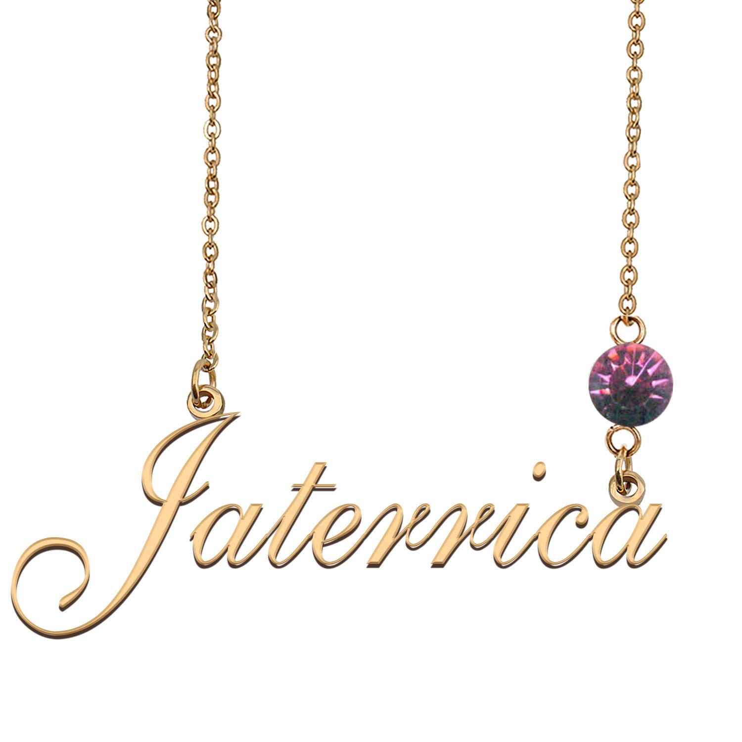 HUAN XUN Personalized 2 Name Necklace with Birthstone Charm Pendant - Perfect Gift for Anniversary, Birthday, Valentine's Day & Mother's Day Jewelry
