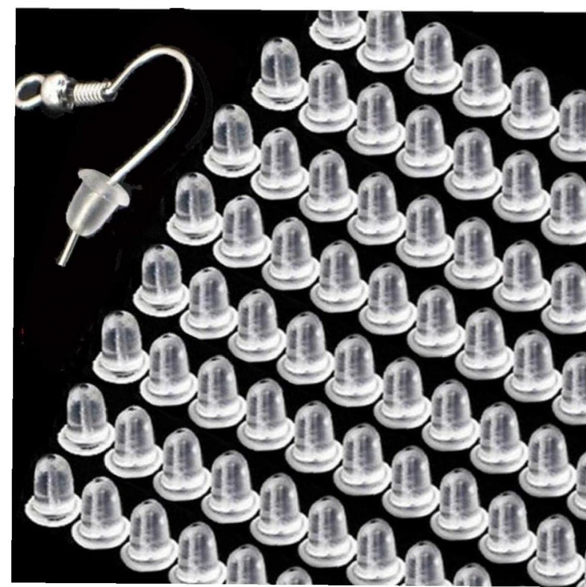 Soft Silicone Earring Back Stoppers 1000pcs - Hypoallergenic Rubber Ear Plugs for DIY Stud Earrings & Jewelry Making - Secure Earring Backs for Comfortable Wear (Great for Daily Use, Parties & Gifts)