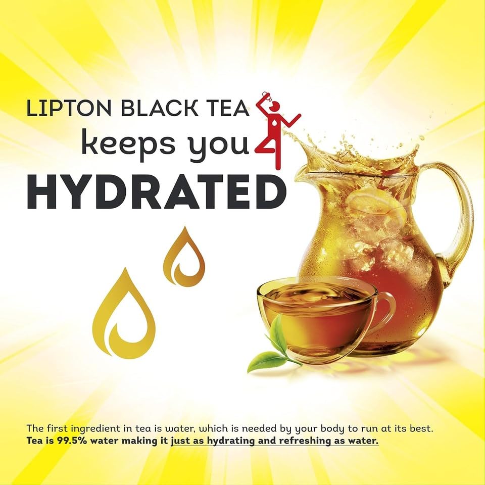 Lipton Regular Black Tea Bags - 100 Count Box (291 Tea Bags) | Premium Quality Tea for Daily Brewing, Iced Tea & Office Use