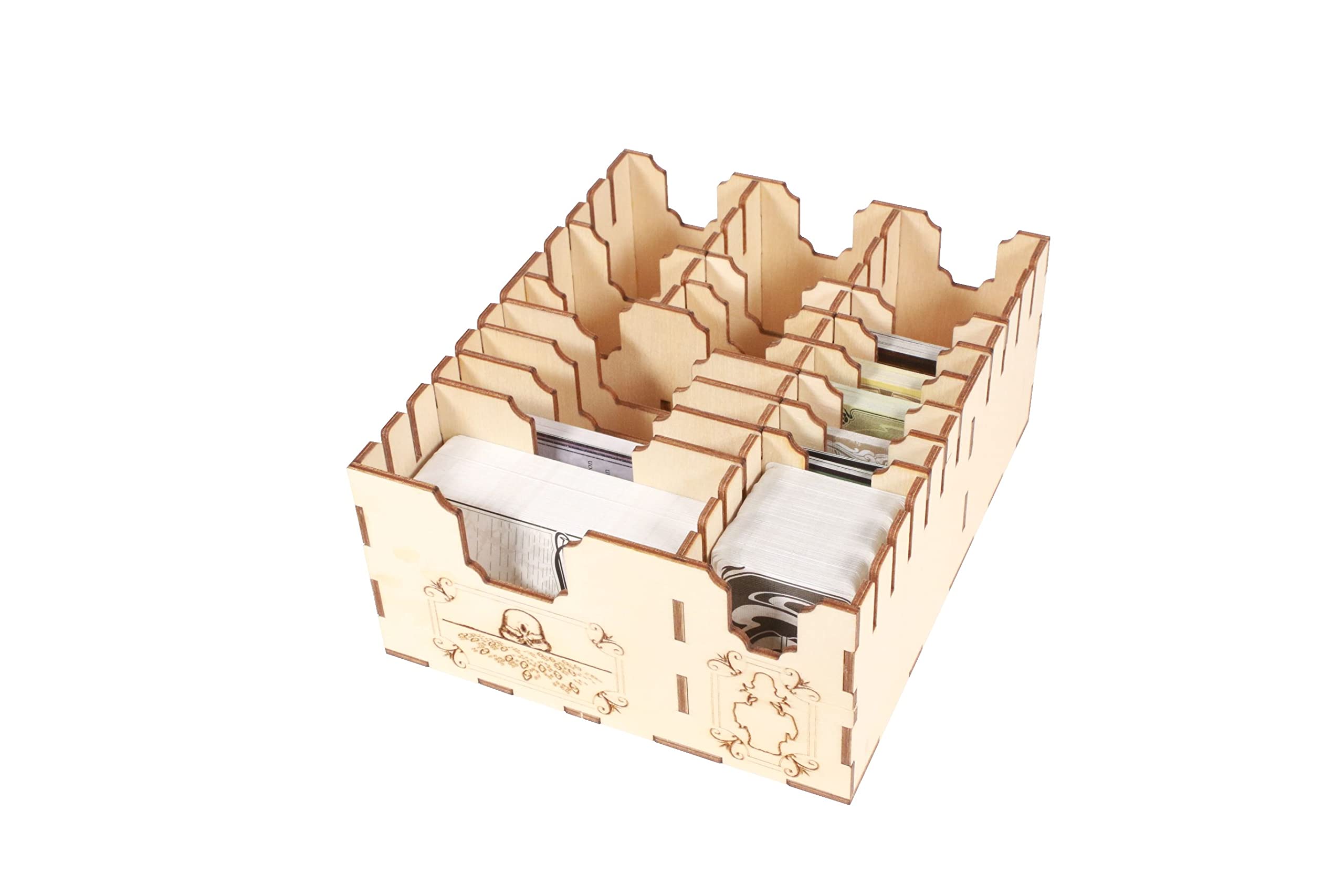 Premium Wooden Game Organizer for Unfathomable Board Game - Broken Token Storage Box with Multiple Trays | Perfect for Organized Game Nights & Tabletop RPG Sessions