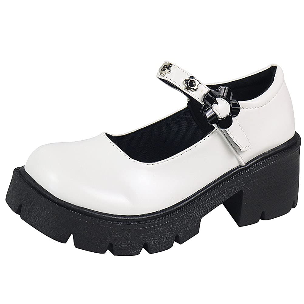 AOSPHIRAYLIAN Women's Gothic Platform Mary Jane Shoes with Ankle Strap & Chunky Heel - Retro Dress Pumps for Cosplay, Vintage Fashion & Gothic Outfits