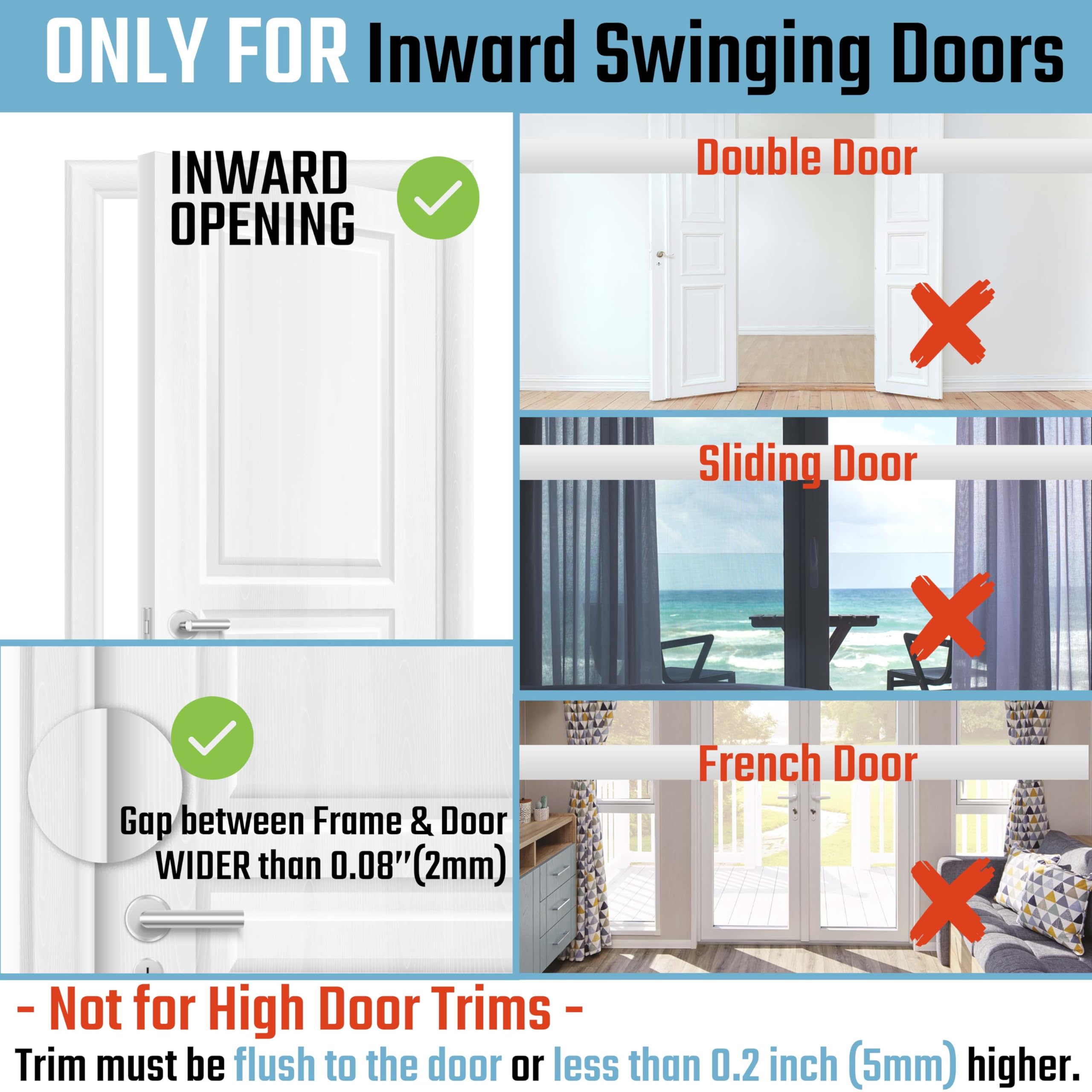 2-Pack Heavy Duty Home Security Door Lock - Childproof & Burglar Proof Aluminum Reinforcement Lock for Enhanced Safety - Prevent Unauthorized Entry - Silver Finish - Ideal for Apartments, Houses & Offices