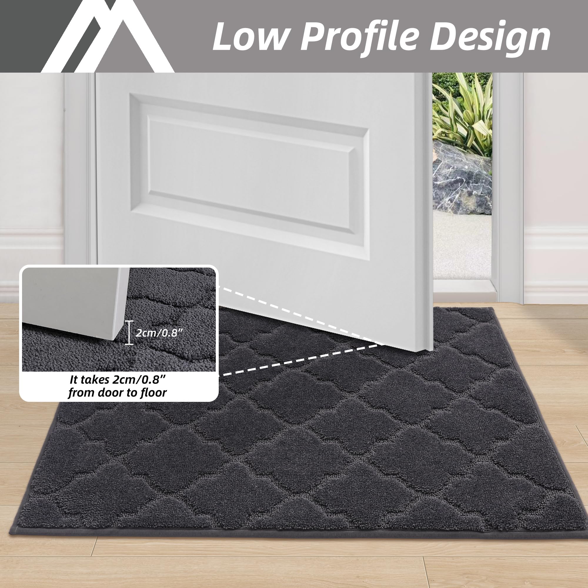 Non-Slip Washable Entryway Mat for Wet Shoes & Paws - 32