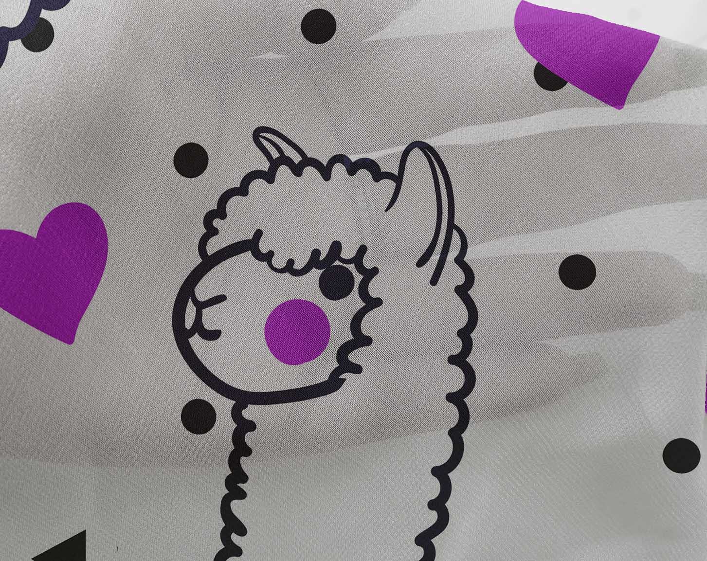 oneOone Georgette Viscose White Fabric - 42 Inch Wide Sheep Print Dress Material by The Yard | Perfect for Nursery Decor, DIY Dresses & Home Sewing Projects